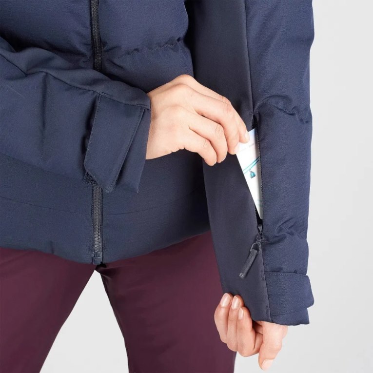 Navy Salomon Stormcozy Insulated Hoodie Women's Ski Jackets | PH 32810P